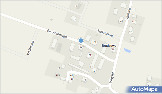 Brudzewo, św. Antoniego, 3, mapa Brudzewo