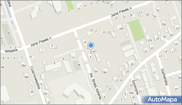 Brzesko, św. Brata Alberta, 11, mapa Brzesko