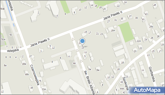 Brzesko, św. Brata Alberta, 13, mapa Brzesko