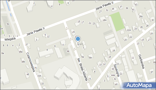 Brzesko, św. Brata Alberta, 5, mapa Brzesko