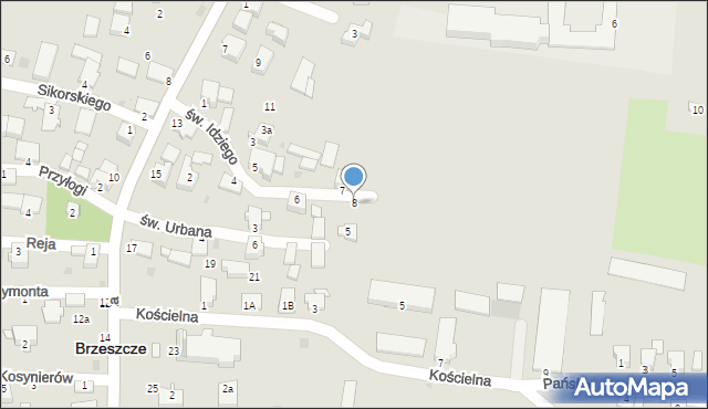 Brzeszcze, św. Idziego, 8, mapa Brzeszcze