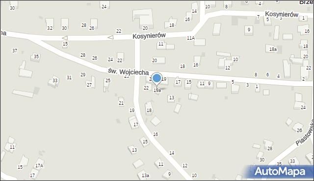 Brzeszcze, św. Wojciecha, 19a, mapa Brzeszcze