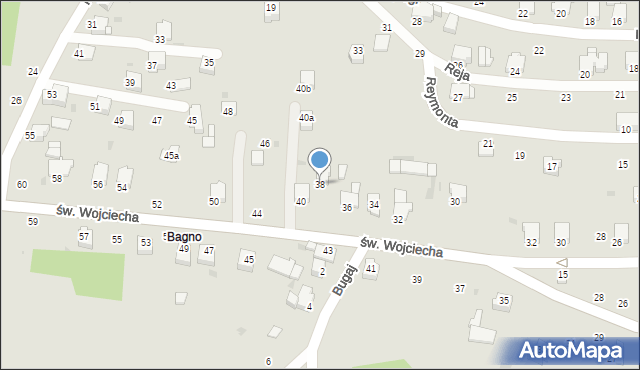 Brzeszcze, św. Wojciecha, 38, mapa Brzeszcze