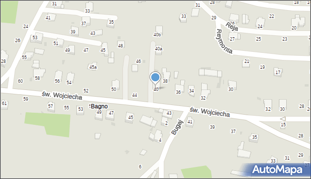 Brzeszcze, św. Wojciecha, 40, mapa Brzeszcze