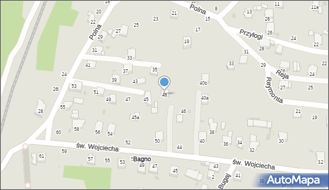 Brzeszcze, św. Wojciecha, 48, mapa Brzeszcze