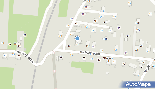 Brzeszcze, św. Wojciecha, 58, mapa Brzeszcze