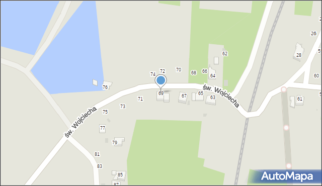 Brzeszcze, św. Wojciecha, 69, mapa Brzeszcze