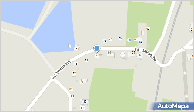 Brzeszcze, św. Wojciecha, 71, mapa Brzeszcze