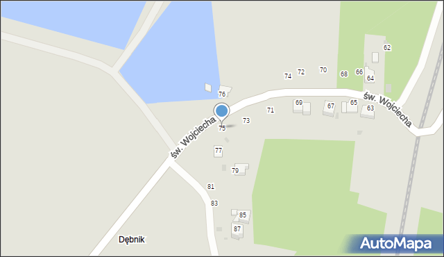 Brzeszcze, św. Wojciecha, 75, mapa Brzeszcze