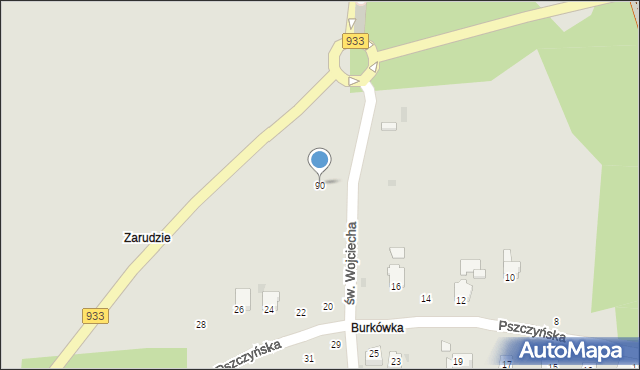 Brzeszcze, św. Wojciecha, 90, mapa Brzeszcze