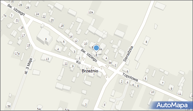 Brzeźnio, św. Idziego, 6, mapa Brzeźnio