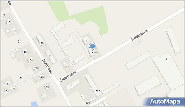 Brzeźno, Świerkowa, 3, mapa Brzeźno