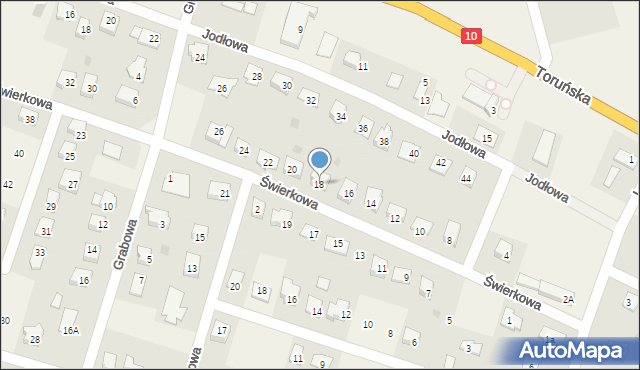 Brzozówka, Świerkowa, 18, mapa Brzozówka