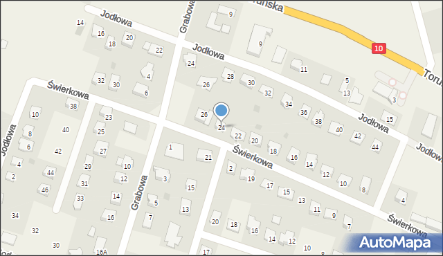 Brzozówka, Świerkowa, 24, mapa Brzozówka