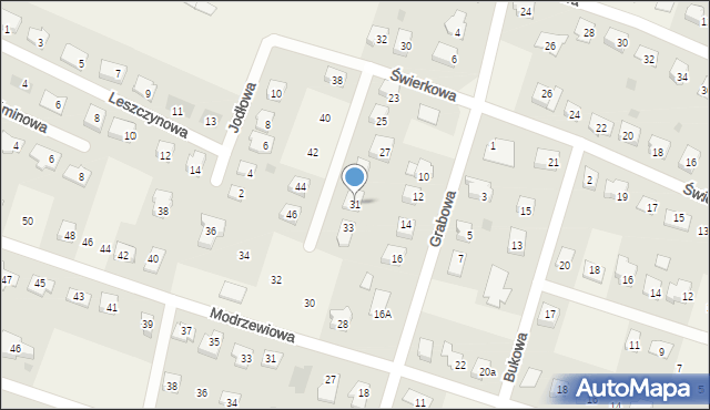Brzozówka, Świerkowa, 31, mapa Brzozówka