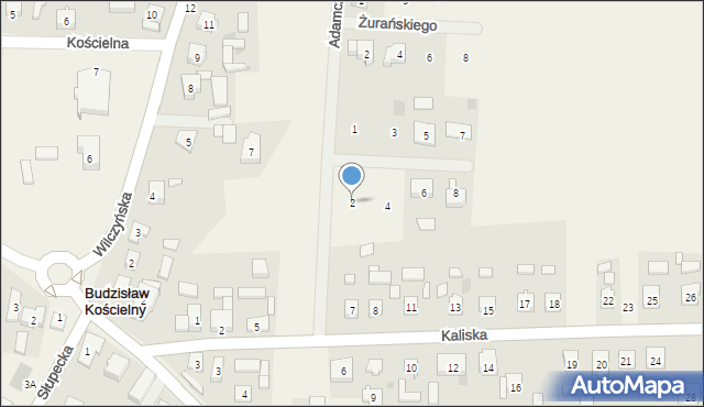 Budzisław Kościelny, św. Pustelników, 2, mapa Budzisław Kościelny