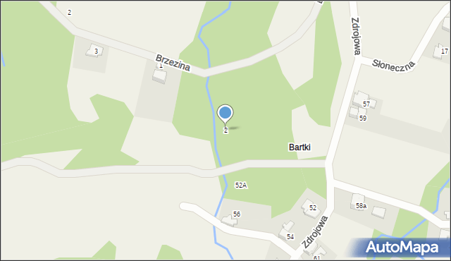 Bujaków, Świerkowa, 2, mapa Bujaków
