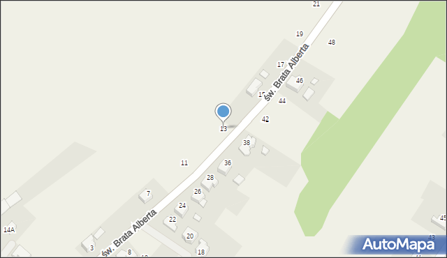 Bulowice, św. Brata Alberta, 13, mapa Bulowice