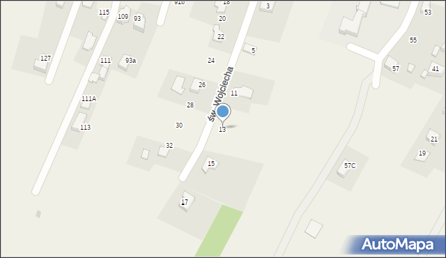 Bulowice, św. Wojciecha, 13, mapa Bulowice