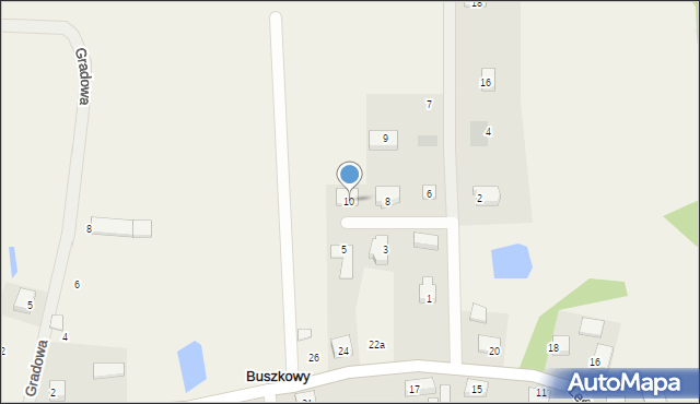 Buszkowy, św. Huberta, 10, mapa Buszkowy