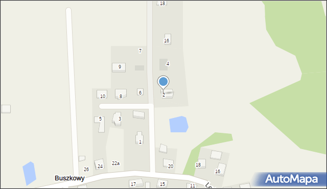 Buszkowy, św. Huberta, 2, mapa Buszkowy