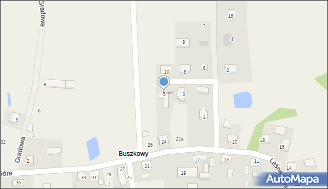 Buszkowy, św. Huberta, 5, mapa Buszkowy