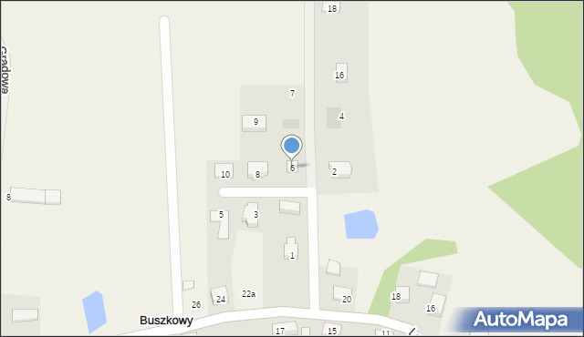 Buszkowy, św. Huberta, 6, mapa Buszkowy