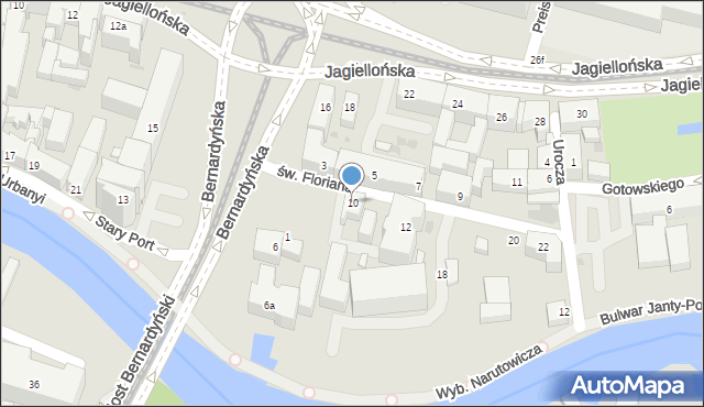 Bydgoszcz, św. Floriana, 10, mapa Bydgoszczy