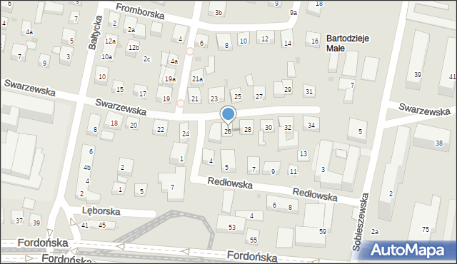 Bydgoszcz, Swarzewska, 26, mapa Bydgoszczy