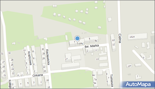 Bytom, św. Marka, 7a, mapa Bytomia