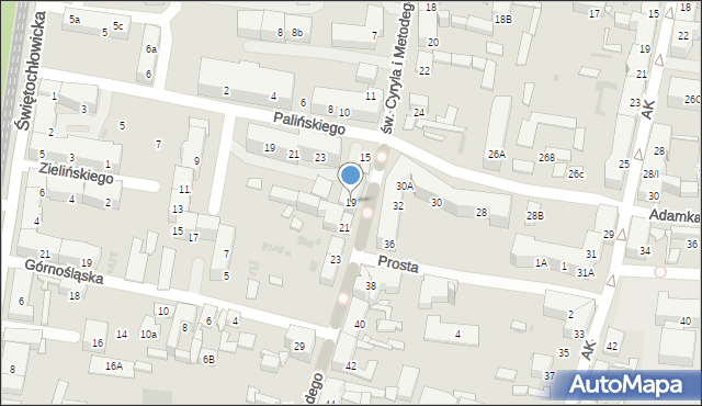 Bytom, św. Cyryla i Metodego, 19, mapa Bytomia