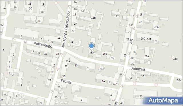 Bytom, św. Cyryla i Metodego, 26A, mapa Bytomia