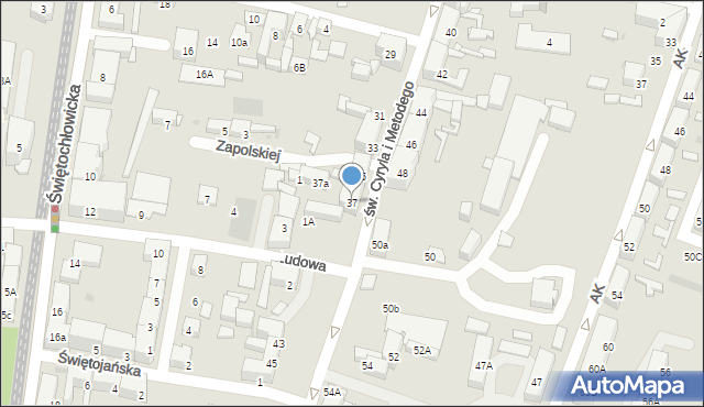 Bytom, św. Cyryla i Metodego, 37, mapa Bytomia