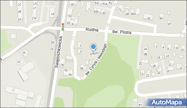 Bytom, św. Cyryla i Metodego, 67/II, mapa Bytomia