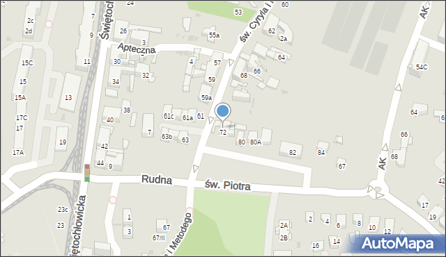 Bytom, św. Cyryla i Metodego, 76, mapa Bytomia
