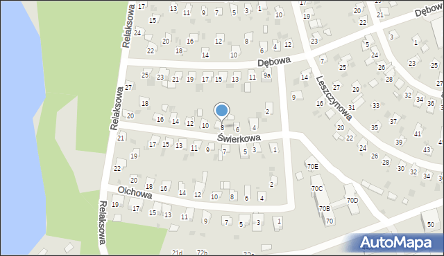 Bytom, Świerkowa, 8, mapa Bytomia