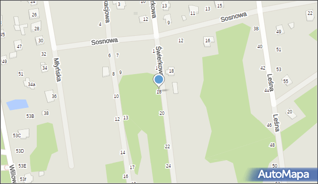 Cegłów, Świerkowa, 18, mapa Cegłów