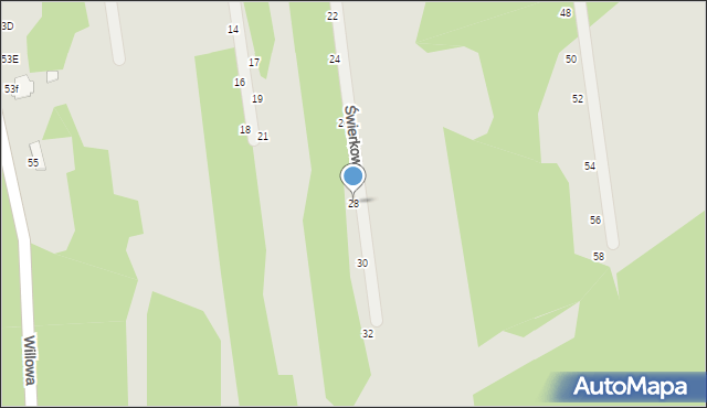 Cegłów, Świerkowa, 28, mapa Cegłów