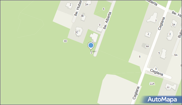 Cekanowo, św. Alberta, 1, mapa Cekanowo