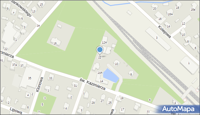 Celestynów, św. Kazimierza, 12, mapa Celestynów