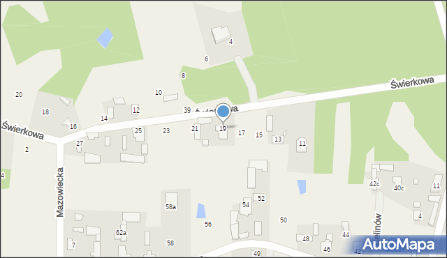 Celinów, Świerkowa, 19, mapa Celinów