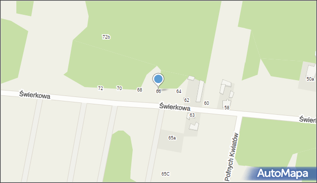 Celinów, Świerkowa, 66, mapa Celinów