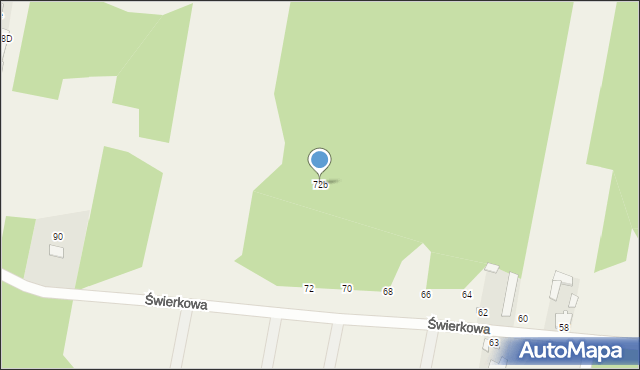 Celinów, Świerkowa, 72b, mapa Celinów