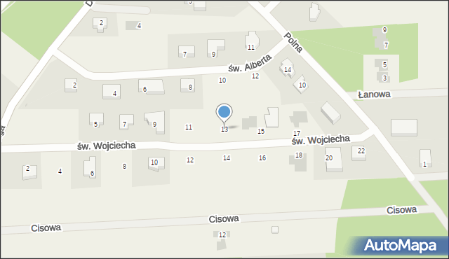 Charzykowy, św. Wojciecha, 13, mapa Charzykowy