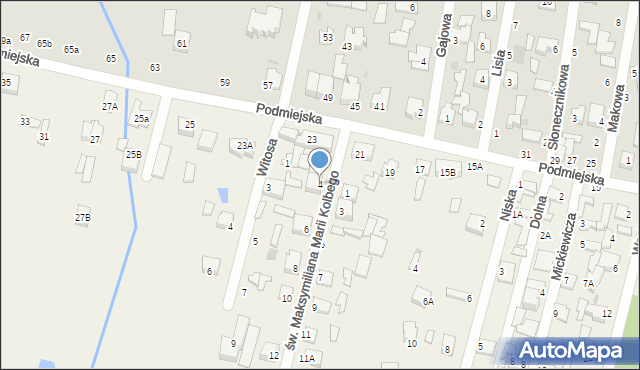 Chechło Pierwsze, św. Maksymiliana Marii Kolbego, 4, mapa Chechło Pierwsze