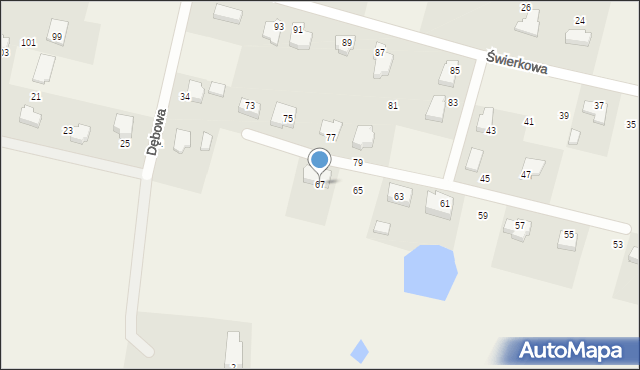 Chojniczki, Świerkowa, 67, mapa Chojniczki