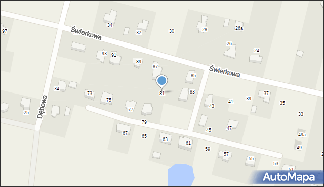 Chojniczki, Świerkowa, 81, mapa Chojniczki