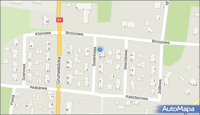 Chorzele, Świerkowa, 10, mapa Chorzele