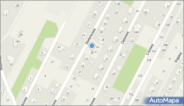 Chotomów, Świerkowa, 22, mapa Chotomów