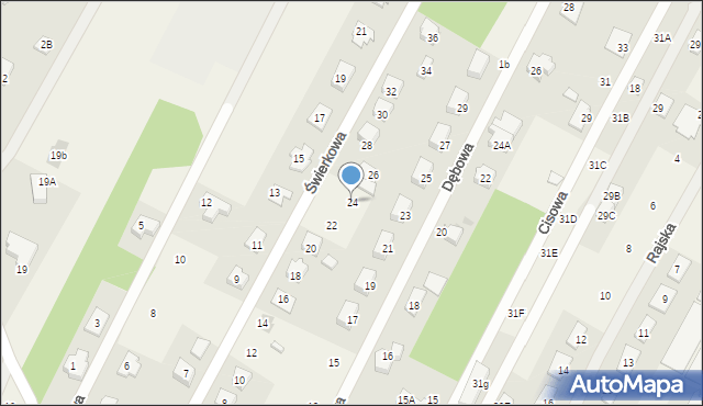 Chotomów, Świerkowa, 24, mapa Chotomów